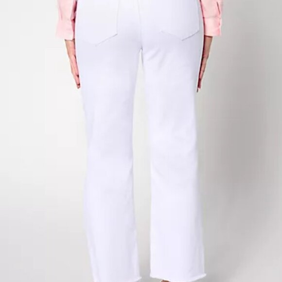 NYDJ Marilyn Ankle with Fray Hem in Size 14 - Cool Embrace Optic White - Picture 2 of 3